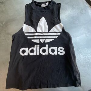Adidas Black Tank with White Logo